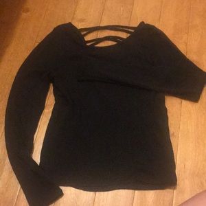 Strappy black long sleeve